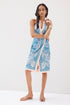 Botanical Skirt Set - Teal and Pink